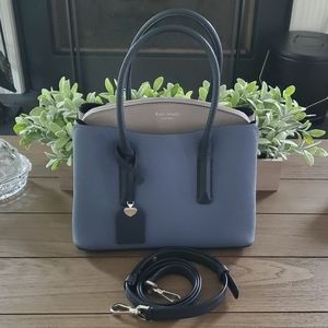 Kate Spade Blue and Gray Leather Crossbody Satchel